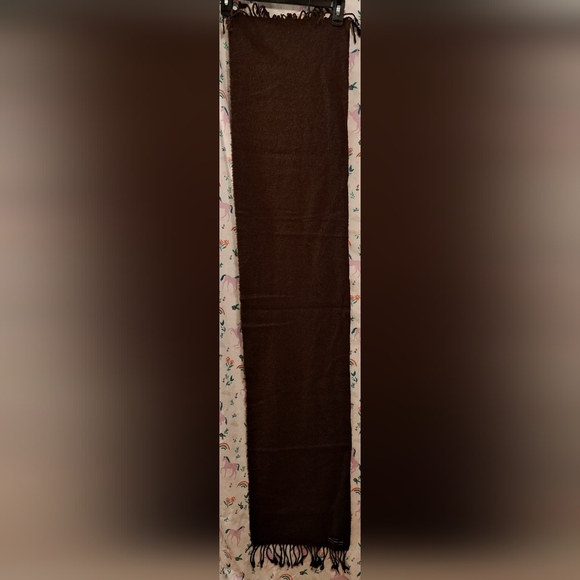 Vintage Glen Heath Brown Camel Hair Unisex Casual Neutral Scarf Wrap w/ Fringe - Picture 5 of 7